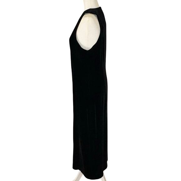 VTG The Icing Velvet Column Dress Women's 8 Black Sleeveless V-neck 90s EUC - Picture 3 of 11
